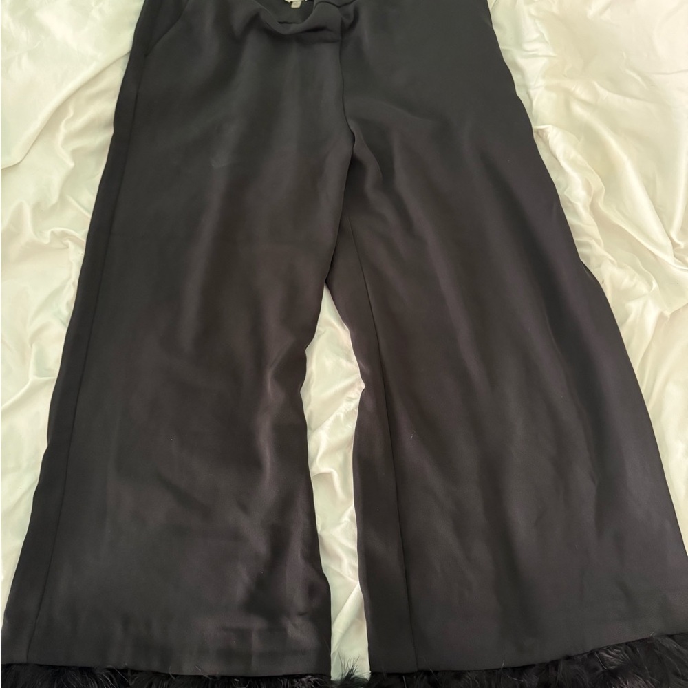 Anne Klein Charcoal Wide Leg Pants